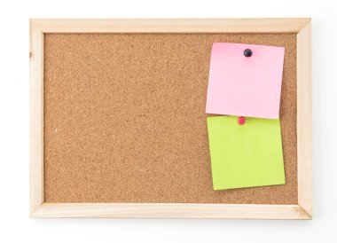 cork board üzerinde yapışkan not