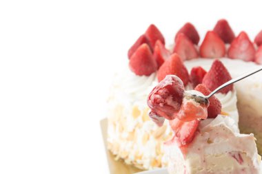 tatlı çilekli tatlı dondurma pastası.