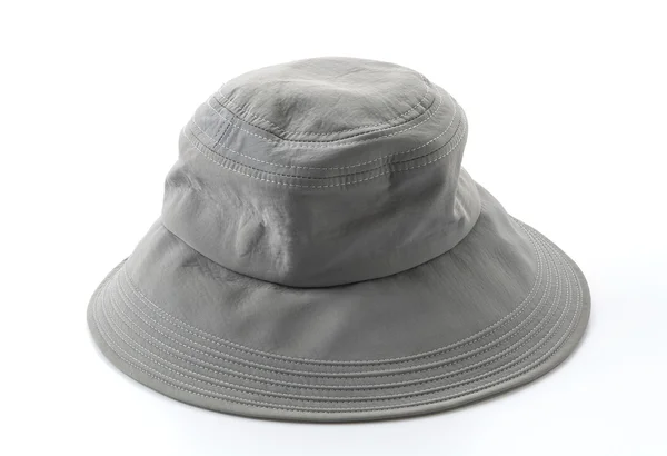Chapeau gris sur fond blanc — Photo