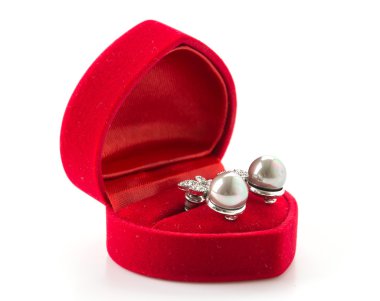 Beyaz arkaplanda mücevher kutusu