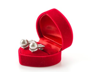 Beyaz arkaplanda mücevher kutusu