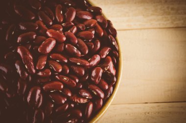 ahşap arka plan - vintage film fil ile yumuşak odak üzerinde kırmızı fasulye