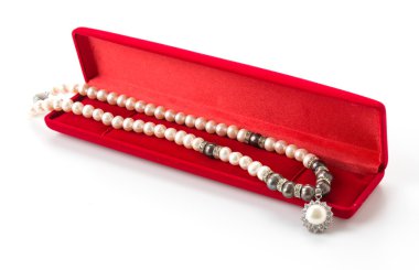 Beyaz arkaplanda mücevher kutusu