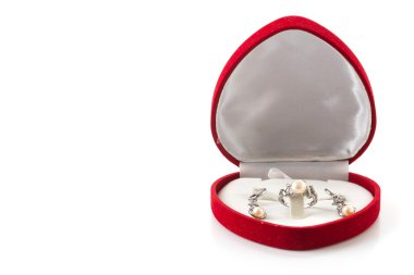 Beyaz arkaplanda mücevher kutusu