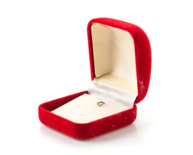 Beyaz arkaplanda mücevher kutusu