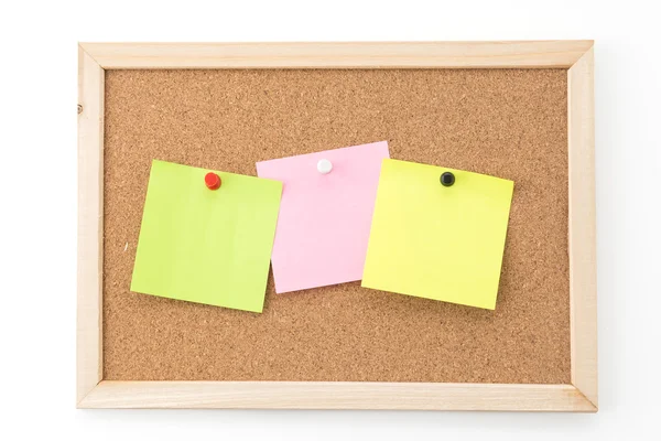 Notatki programu Sticky Notes na pokładzie korka — Zdjęcie stockowe