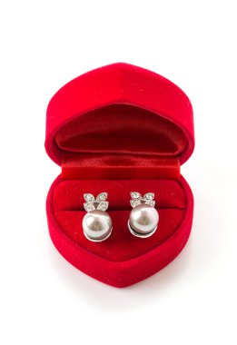 Beyaz arkaplanda mücevher kutusu