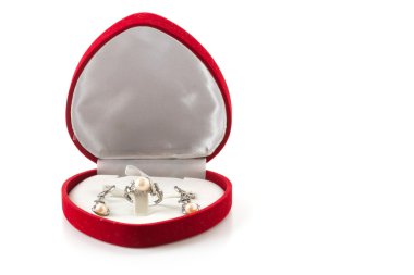 Beyaz arkaplanda mücevher kutusu