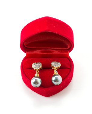 Beyaz arkaplanda mücevher kutusu