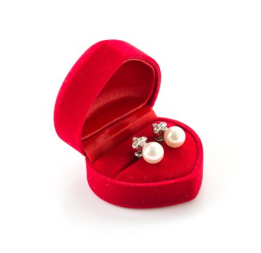 Beyaz arkaplanda mücevher kutusu