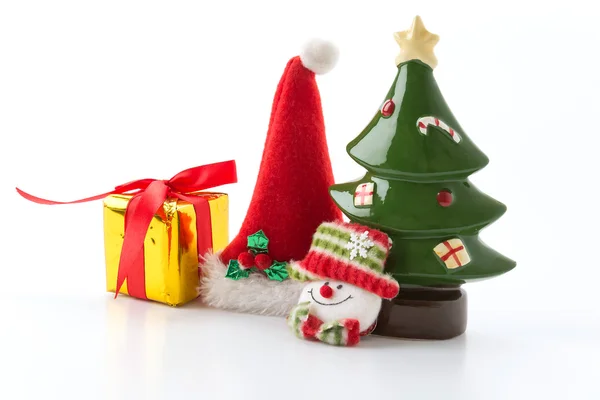 Caja de regalo con árbol de Navidad — Foto de Stock