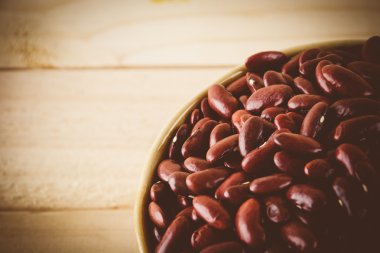 ahşap arka plan - vintage film fil ile yumuşak odak üzerinde kırmızı fasulye