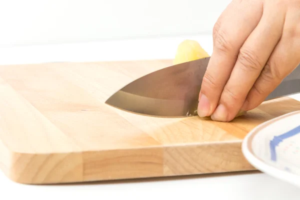 Pineapple slice on wood board — Stock Photo, Image