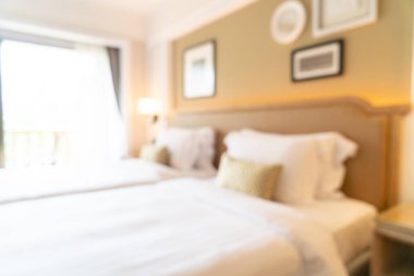Özet olarak, arka plan için soyut bulanıklık ve odaksız otel odası