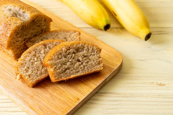Homemade Banana Bread Banana Cake Sliced — Stock Photo, Image