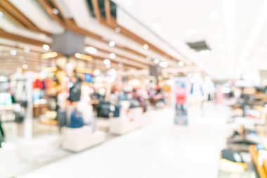 Alış veriş merkezinde arka plan için soyut bulanık dükkan ve perakende mağazası