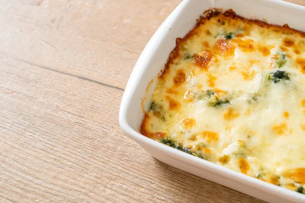 Baked Spinach Lasagna Cheese White Plate — Stock Photo, Image