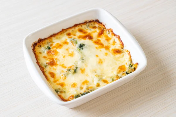 Baked Spinach Lasagna Cheese White Plate — Stock Photo, Image