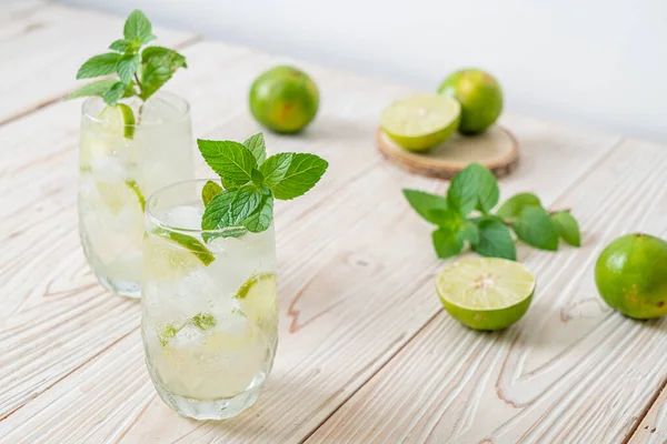 iced lime soda with mint - refreshing drink