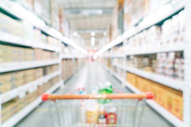 Arkaplan için soyut bulanık ve odaklanmış süpermarket