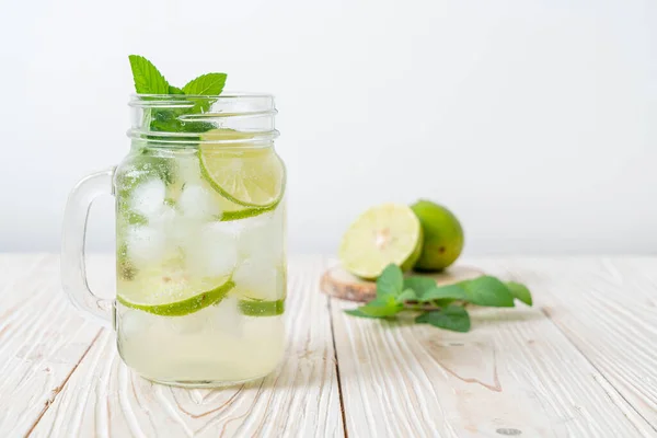 iced lime soda with mint - refreshing drink