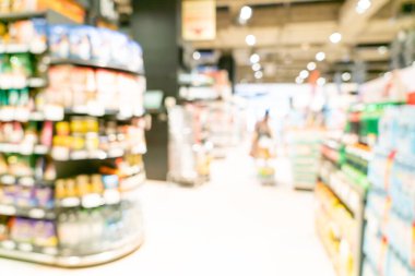 Arkaplan için soyut bulanık ve odaklanmış süpermarket