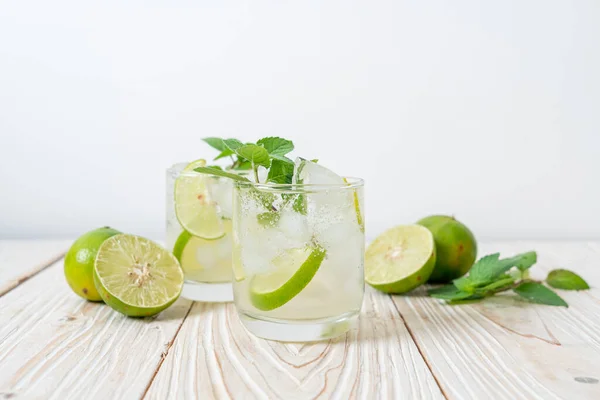 iced lime soda with mint - refreshing drink