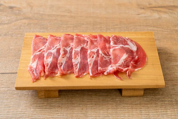 Fresh Sliced Collar Pork Raw — Stock Photo, Image