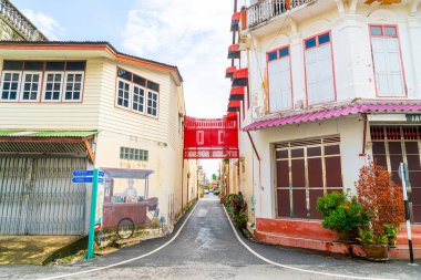 SONGKHLA, THAILAND - 15 Kasım 2020: Songkhla, Tayland 'da eski ve güzel şehir ve manzaralar inşa etmek 15 Kasım 2020.