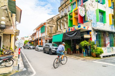 SONGKHLA, THAILAND - 15 Kasım 2020: Songkhla, Tayland 'da eski ve güzel şehir ve manzaralar inşa etmek 15 Kasım 2020.