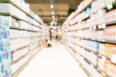 Arkaplan için soyut bulanık ve odaklanmış süpermarket