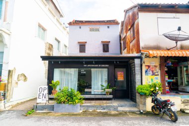 SONGKHLA, THAILAND - 15 Kasım 2020: Songkhla, Tayland 'da eski ve güzel şehir ve manzaralar inşa etmek 15 Kasım 2020.