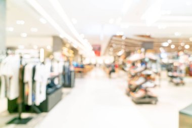 Alış veriş merkezinde arka plan için soyut bulanık dükkan ve perakende mağazası