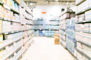 Arkaplan için soyut bulanık ve odaklanmış süpermarket