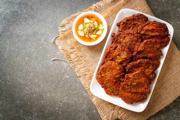 Gebratene Fischpastebällchen Oder Frittierter Fischkuchen Asiatische Küche — Stockfoto