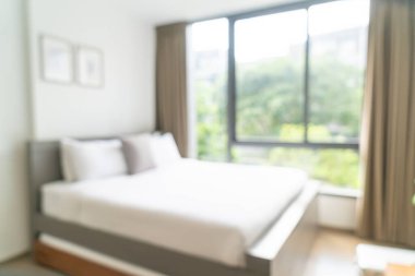 Özet olarak, arka plan için soyut bulanıklık ve odaksız otel odası
