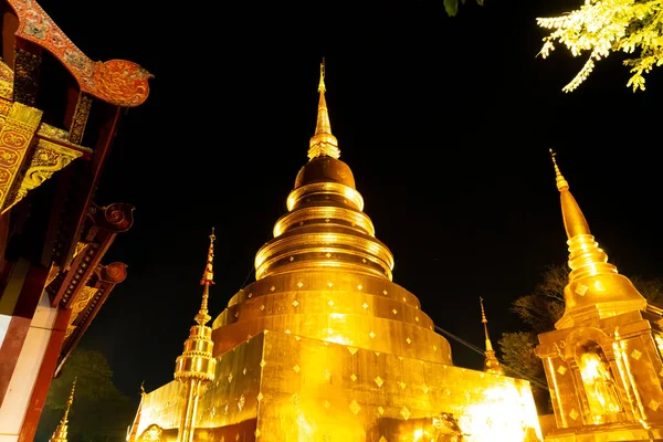 Prachtige Architectuur Bij Wat Phra Sing Waramahavihan Tempel Nught Chiang — Stockfoto