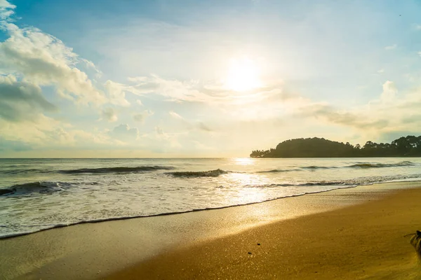 Beautiful Empty Beach Sea Sunrise Sunset Time — Stock Photo, Image