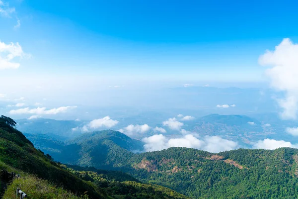 Beautiful Mountain Layer Clouds Blue Sky Kew Mae Pan Nature Stock Picture