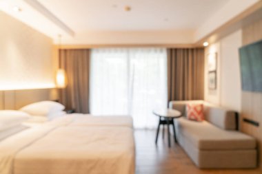 Özet olarak, arka plan için soyut bulanıklık ve odaksız otel odası
