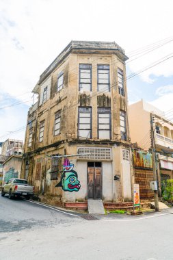 SONGKHLA, THAILAND - 15 Kasım 2020: Songkhla, Tayland 'da eski ve güzel şehir ve manzaralar inşa etmek 15 Kasım 2020.