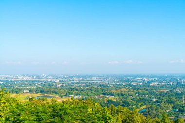 Chiang Mai şehri Tayland 'da mavi gökyüzü ile gökyüzü