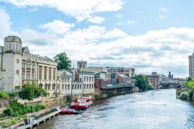 Ouse Nehri ile York Şehri, İngiltere.