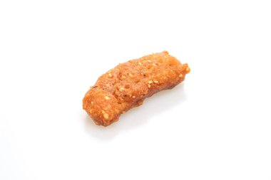 beyaz arkaplanda izole edilmiş kızarmış muz