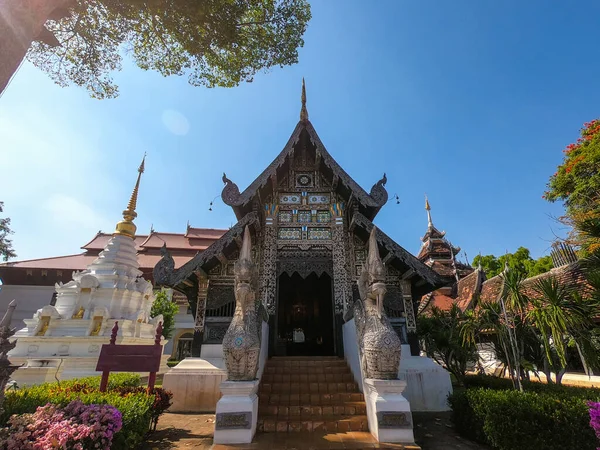 Wat Chedi Luang Varavihara Templo Com Pagode Grande Localizado Chiang — Fotografia de Stock