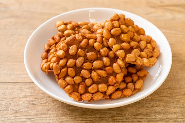 Thai Fried Peanut Cookies Plate — Stok Foto