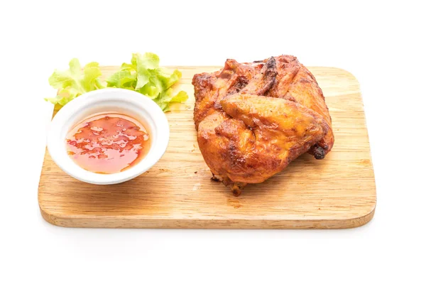 Grilled Barbecue Chicken Isolated White Background — Stock Photo, Image