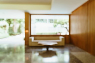 Özet olarak, arka plan için soyut bulanık ve odaksız otel lobisi