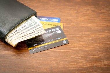 Para ve kredi kartlı cüzdan - Ekonomi ve finans kavramı