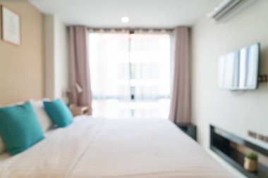 Yatak odasında arka plan için soyut bulanık yatak